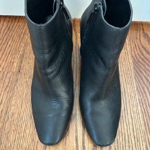 Zara Black Leather Ankle Boots Size 37